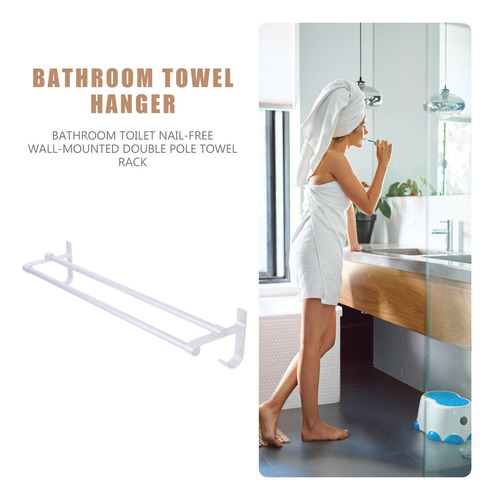 Colgador De Toallas De Baño Con Doble Varilla Multifunción