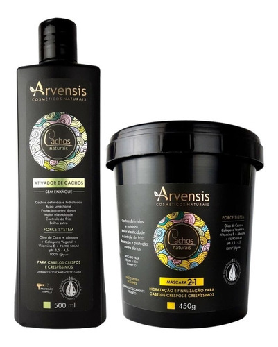 Kit Arvensis Cachos Ativador Crespos 500ml + Máscara 2x1