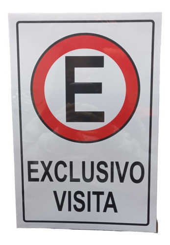 Señalizacion Cartel Adhesivo Exclusivo Visita 20x30cm