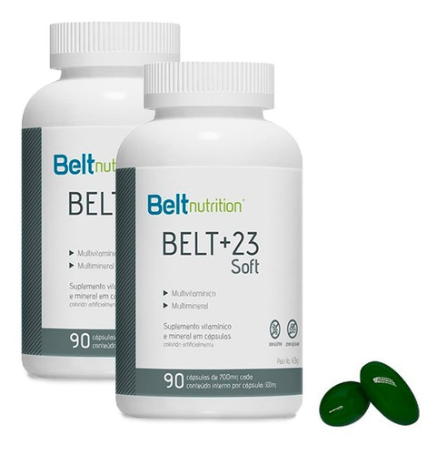 Belt +23 Soft  - 90 Cáps - Kit Com 2 Uni. - Belt Nutrition