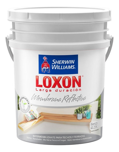 Loxon Membrana Reflectiva Larga Duracion Techo Humedad 25 Kg Color Blanco