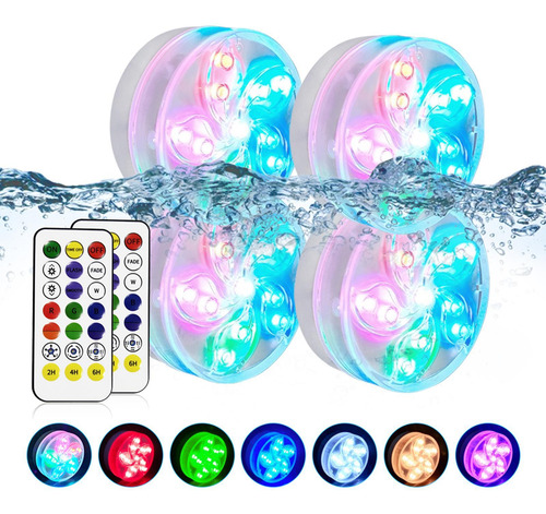 Luz Subacuática Rgb 3x Pilas Aa 11 Led De Control Remoto