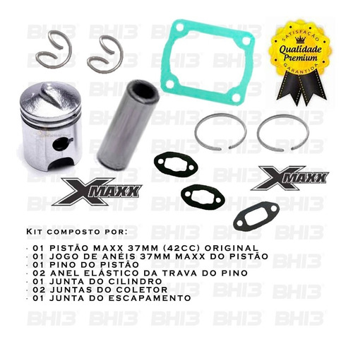 Kit Pistão Anéis Walk Machine Maxx 42cc C/ Juntas Original