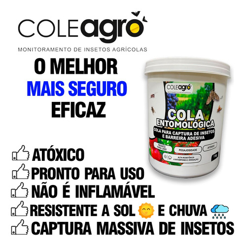 Cola Entomológica 1kg Armadilha Insetos - Kit Com 4 Unidades