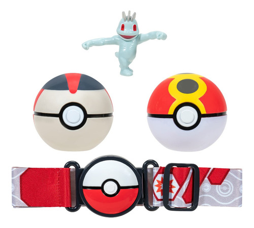 Pokémon - Cinturón Entrenador 2 Pokebolas Machop
