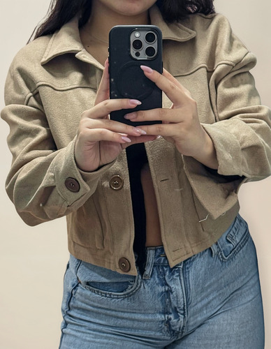 Chaqueta Beige De Paño M/l