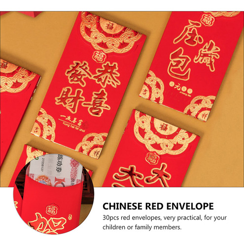Paquete Rojo Para Tarjetas De Regalo, Sobre Rojo, 30 Unidade
