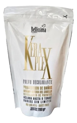 Polvo Decolorante Bellisima Keraplex  700 Grs Aclara 9 Tonos