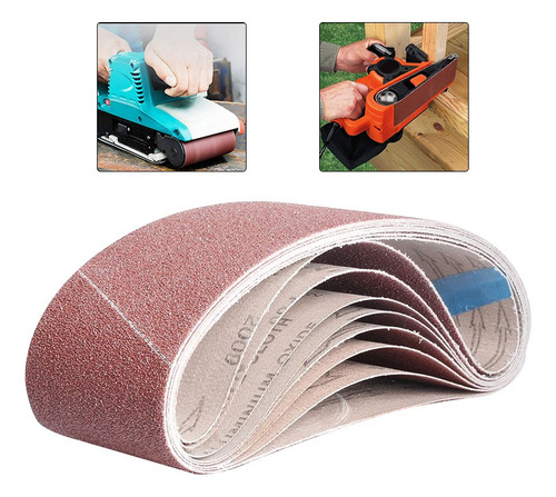 21 Pcs Lija Banda Cinturón 75x533mm Para Pulir Madera