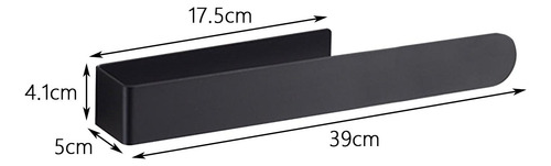 Toallero Organizador Montado En La Pared 39x4.1x5cm Negro