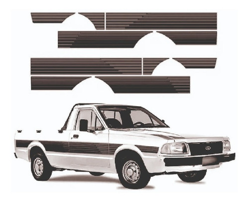 Imagem 1 de 1 de Kit Adesivo Faixa Lateral Ford Pampa 94