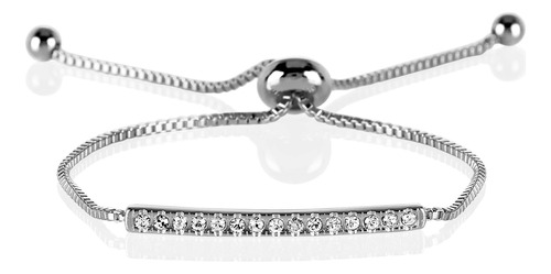 Namana Pulsera De Barra De Cristal Swarovski. Pulsera Chapa.