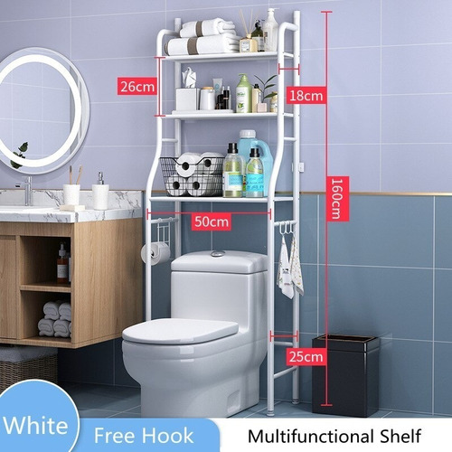 Imagen 6 de 7 de Estante Organizador De Baño 3 Niveles Mueble Toilet Rack