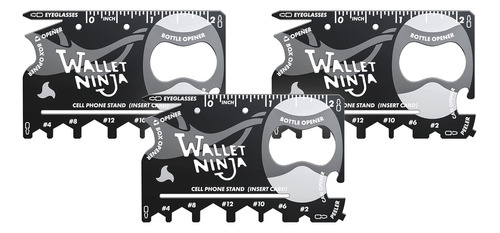 Wallet Ninja Tarjeta Multiherramienta  18 En 1 Tamaño De Ta