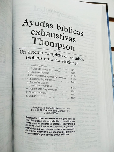 Imagen 9 de 10 de Biblia De Referencia Thompson Reina-valera 1960 Tapa Dura