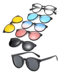 Lentes De Montura Imantados Magneticos 5 En 1 + Estuche