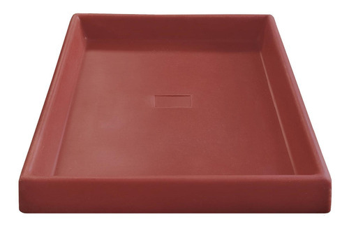 Prato Base Grande Quadrado Vaso Polietileno 40 Cm Vermelho