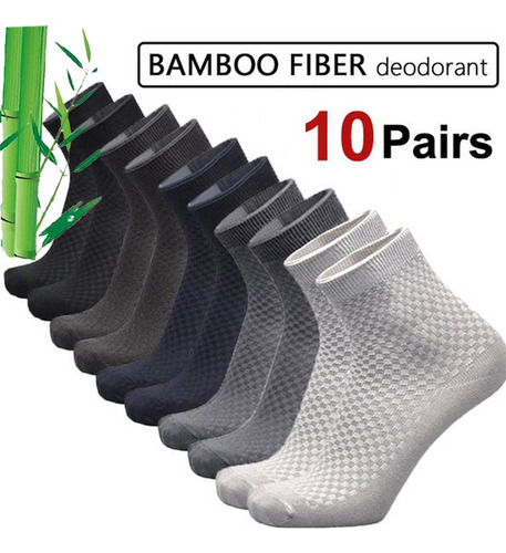 . 10 Pares De Calcetines De Fibra De BambĂș Para Hombre, In