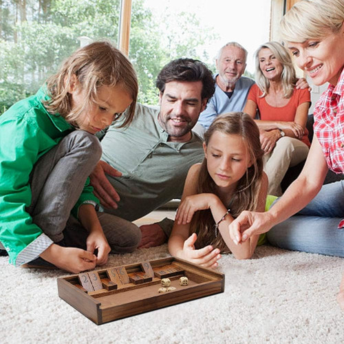 Juego De Dados De Madera Shut The Box Para Niños Y Adultos