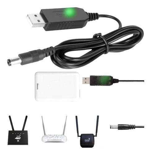 Imagen 6 de 6 de Cable Convertidor De Usb 5v A Dc 9v O 12v Modem O Router