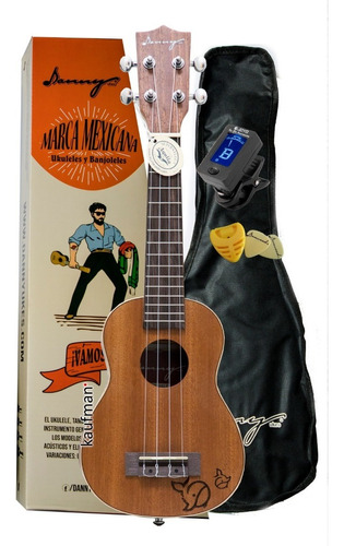 Ukulele Soprano Acústico Madera Caoba, Funda Afinador Y Accs