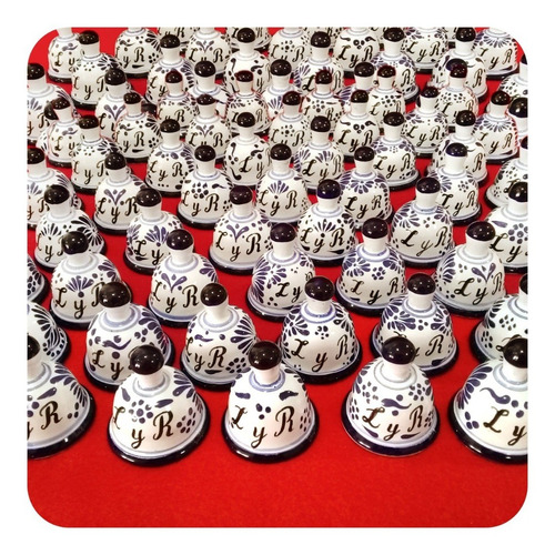 Imagen 8 de 9 de Set 40 Campanas Talavera Poblana Personalizada Iniciales Cmp