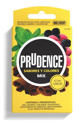 Preservativo Prudence Mix, 1 Caja, 3 Unidades