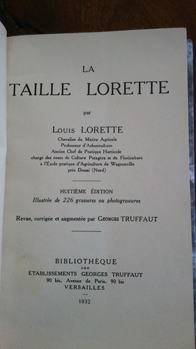 La Taille Lorette 1932 Jardinería En Francés