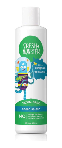 Fresh Monster Kids Champú Y Lavado De Cuerpo, Ocean Splash.