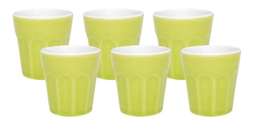 Set X6 Vaso De Café 90 Ml Cerámica Verde Lemon Oxford