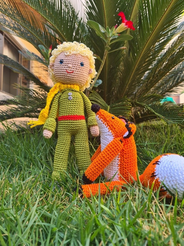 Boneco Pequeno Príncipe E Raposa Infantil Amigurumi Crochê