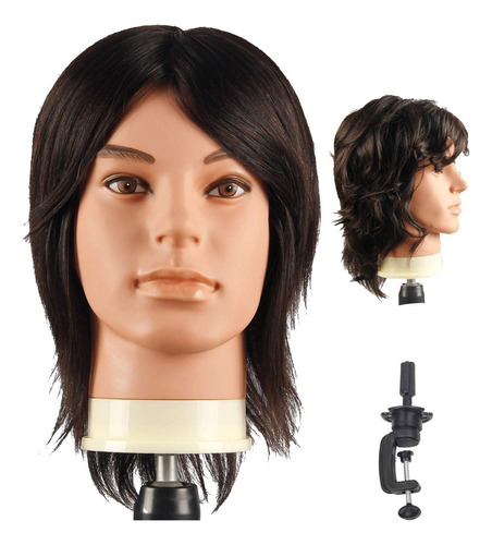 Cabeza De Maniquí Masculino Cabello  Real Barberia Cabezote