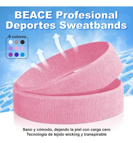 ** Deportiva Banda Cabeza Sudor Diadema Muñequera Elástica