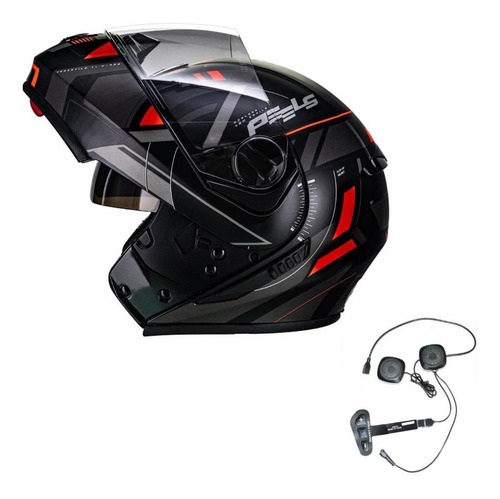 Capacete Peels U-rb2 Dynamic Preto Vermelho Fosco Smart Trip