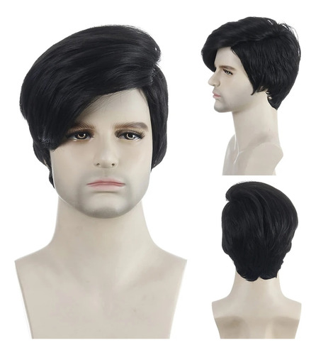 Peluca De Pelo Corto Para Hombre, Peluca Rizada, Para Fiesta