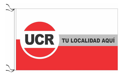 Bandera Ucr Unión Cívica Radical Blanca C/localidad 2.5x1.4m