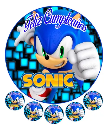 Lamina Comestible Sonic - Circulo 20 Cm- Azucar
