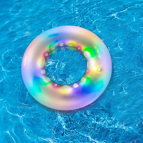 Flotador Inflable Para Piscina, Resistente, Con Luz, 56cm