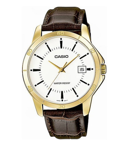 Reloj Casio Cuero Acero Fecha Hombre 100% Original 