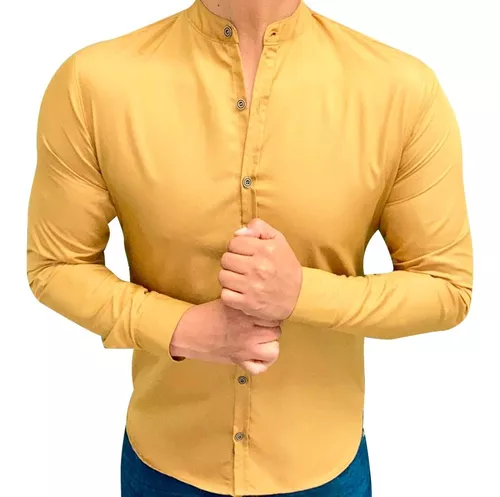 Extracción Más bien collar Camisa Color Mostaza Hombre | MercadoLibre 📦