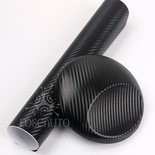 Adesivo Envelopamento Fibra Carbono Preto Fosco 1,22m X 30cm