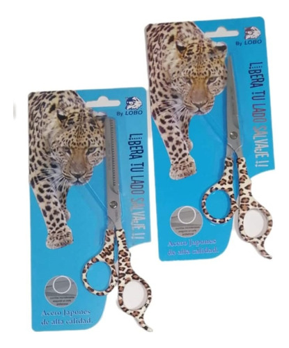 Kit De Tijera Corte Y Entresacar  Leopardo Microdentada