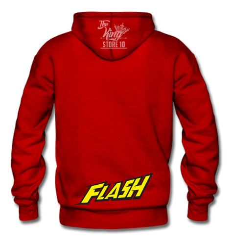 Poleron Cierre, Flash, Superheroe, Barry Allen, Velocidad, Dc Estudios / The King Store