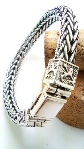 Elegante Brazalete Caballero En Plata Solida Ley .925 Pura