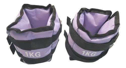 Polainas Ajustables Tobillo Muñeca 1 Kg Kit 2 Piezas Lila