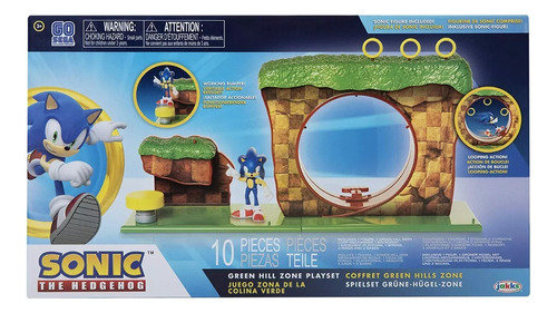 Sonic Juego Zona De Colina Verde Set Diorama 30 Aniversario