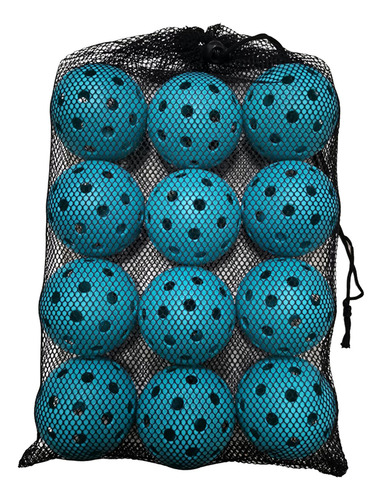 12x Bolas De Pickleball, Pelota De Competición Azul Claro