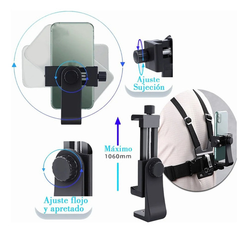 Arnés De Montaje Ajustable Correa De Pecho Para Gopro Cámara