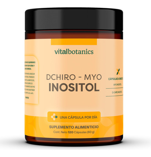 Myo Inositol Y D-chiro Inositol Con 120 Caps | Vitalbotanics Sabor Sin sabor