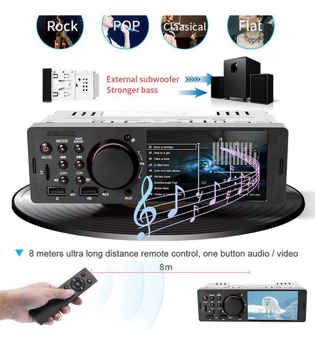 Som Automotivo Com Tela 4.0 E Câmera Micro Bluetooth